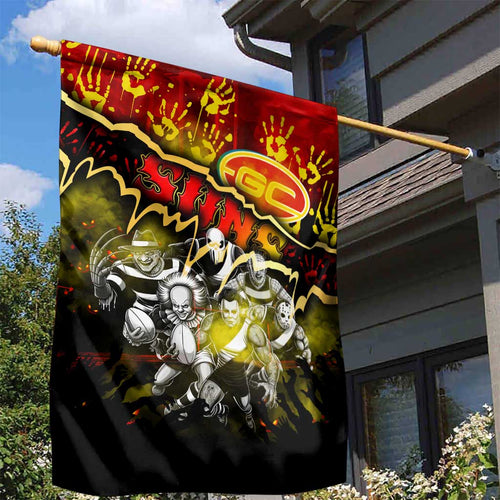 Step Into Horror Domain Suns Football Garden Flag Halloween Horror Movie Characters - Aussie Hoodie