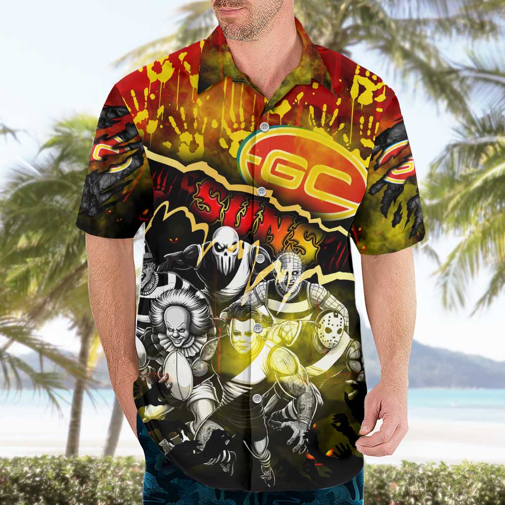 Step Into Horror Domain Suns Football Hawaiian Shirt Halloween Horror Movie Characters - Aussie Hoodie