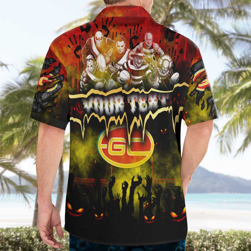 Step Into Horror Domain Suns Football Hawaiian Shirt Halloween Horror Movie Characters - Aussie Hoodie