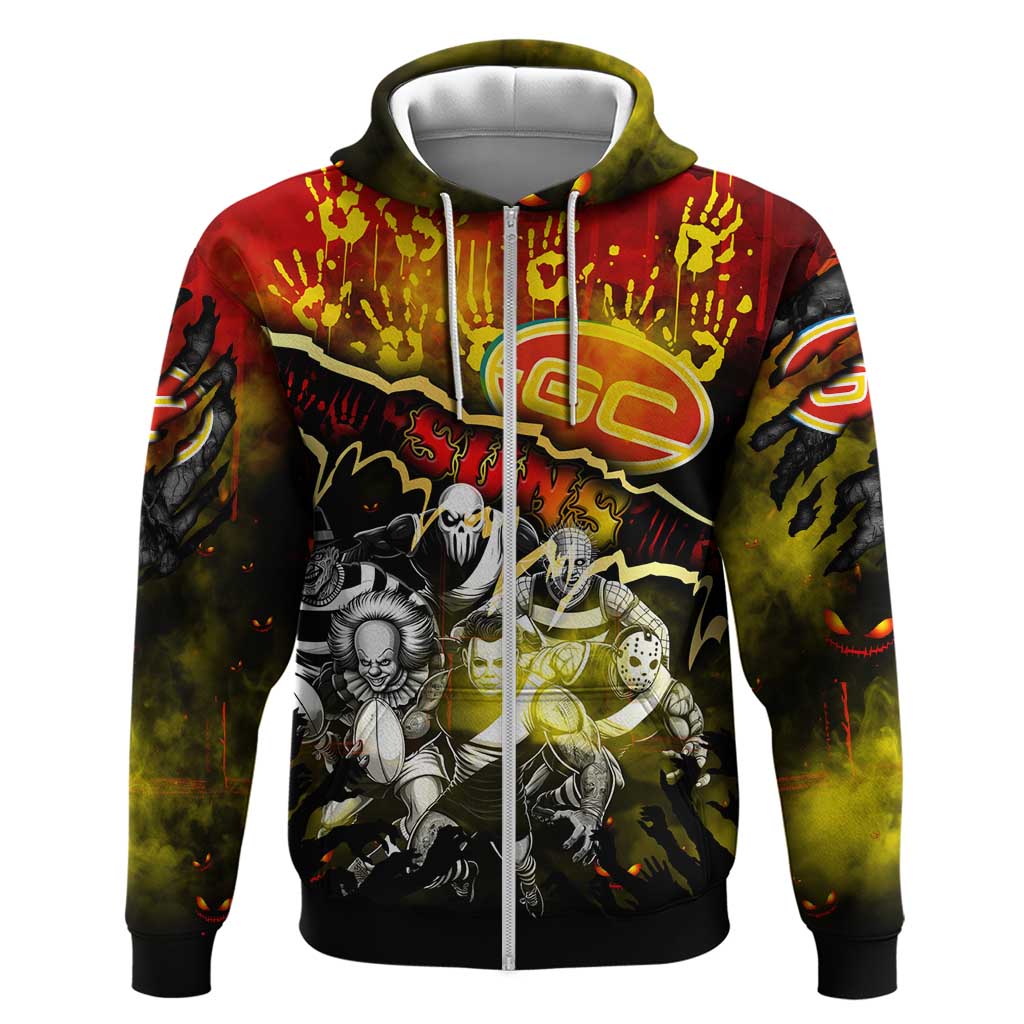 Step Into Horror Domain Suns Football Hoodie Halloween Horror Movie Characters - Aussie Hoodie