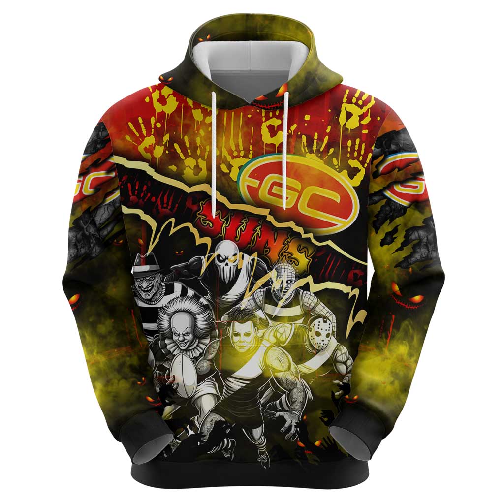 Step Into Horror Domain Suns Football Hoodie Halloween Horror Movie Characters - Aussie Hoodie