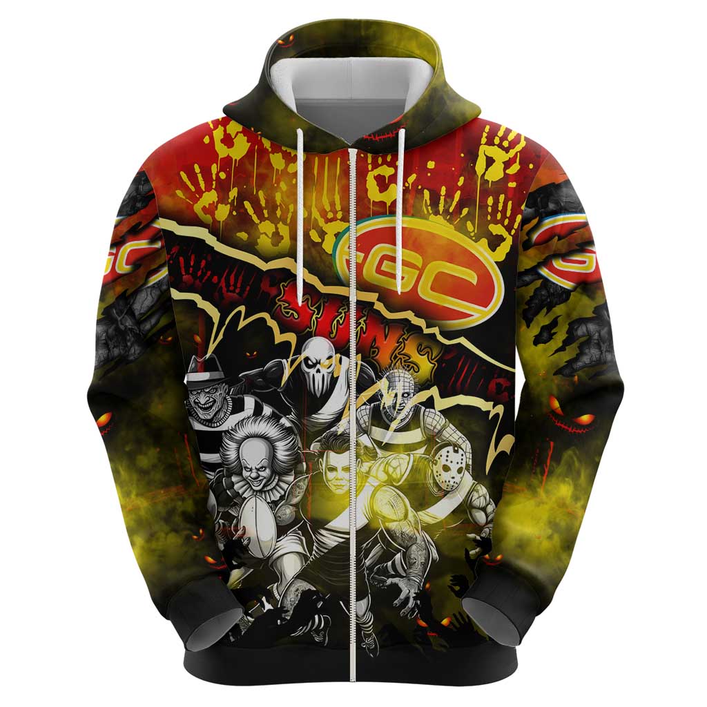 Step Into Horror Domain Suns Football Hoodie Halloween Horror Movie Characters - Aussie Hoodie