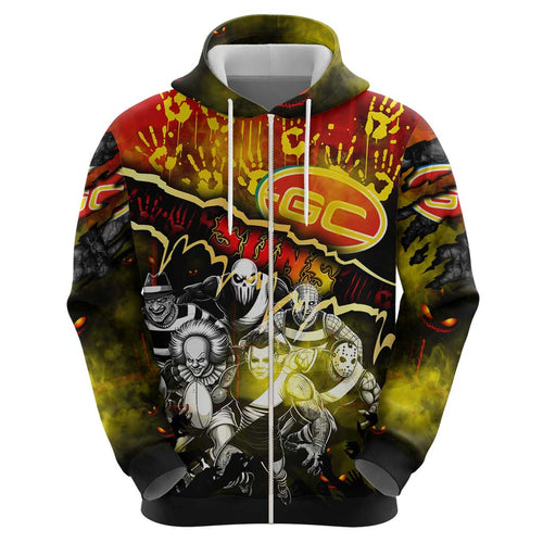 Step Into Horror Domain Suns Football Hoodie Halloween Horror Movie Characters - Aussie Hoodie