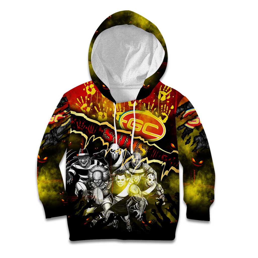 Step Into Horror Domain Suns Football Kid Hoodie Halloween Horror Movie Characters - Aussie Hoodie