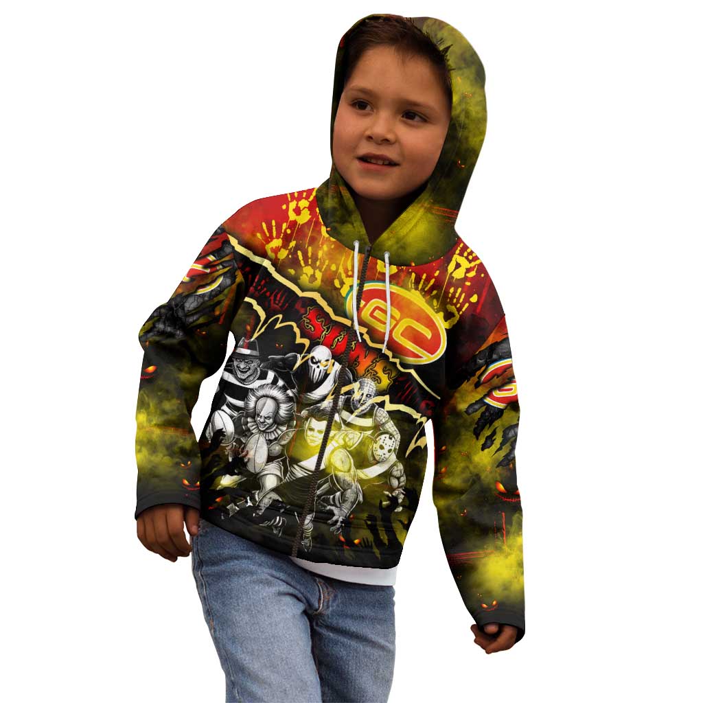 Step Into Horror Domain Suns Football Kid Hoodie Halloween Horror Movie Characters - Aussie Hoodie