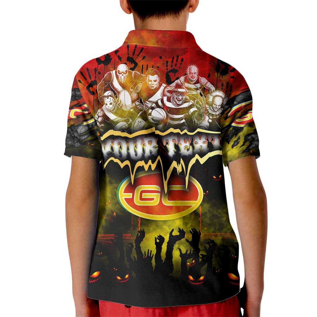 Step Into Horror Domain Suns Football Kid Polo Shirt Halloween Horror Movie Characters - Aussie Hoodie