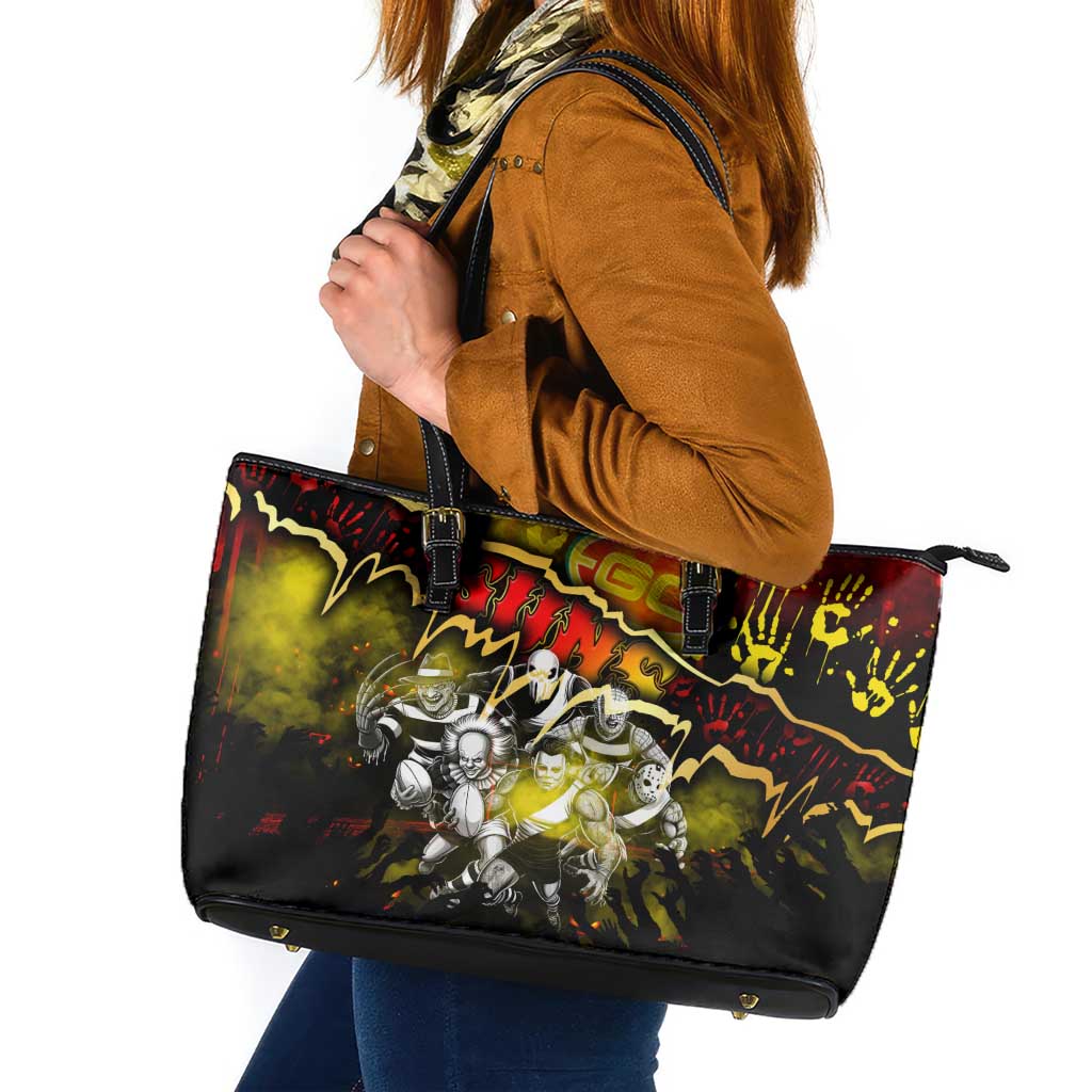 Step Into Horror Domain Suns Football Leather Tote Bag Halloween Horror Movie Characters - Aussie Hoodie