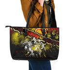 Step Into Horror Domain Suns Football Leather Tote Bag Halloween Horror Movie Characters - Aussie Hoodie