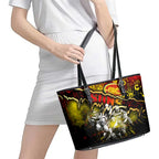 Step Into Horror Domain Suns Football Leather Tote Bag Halloween Horror Movie Characters - Aussie Hoodie
