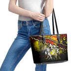 Step Into Horror Domain Suns Football Leather Tote Bag Halloween Horror Movie Characters - Aussie Hoodie