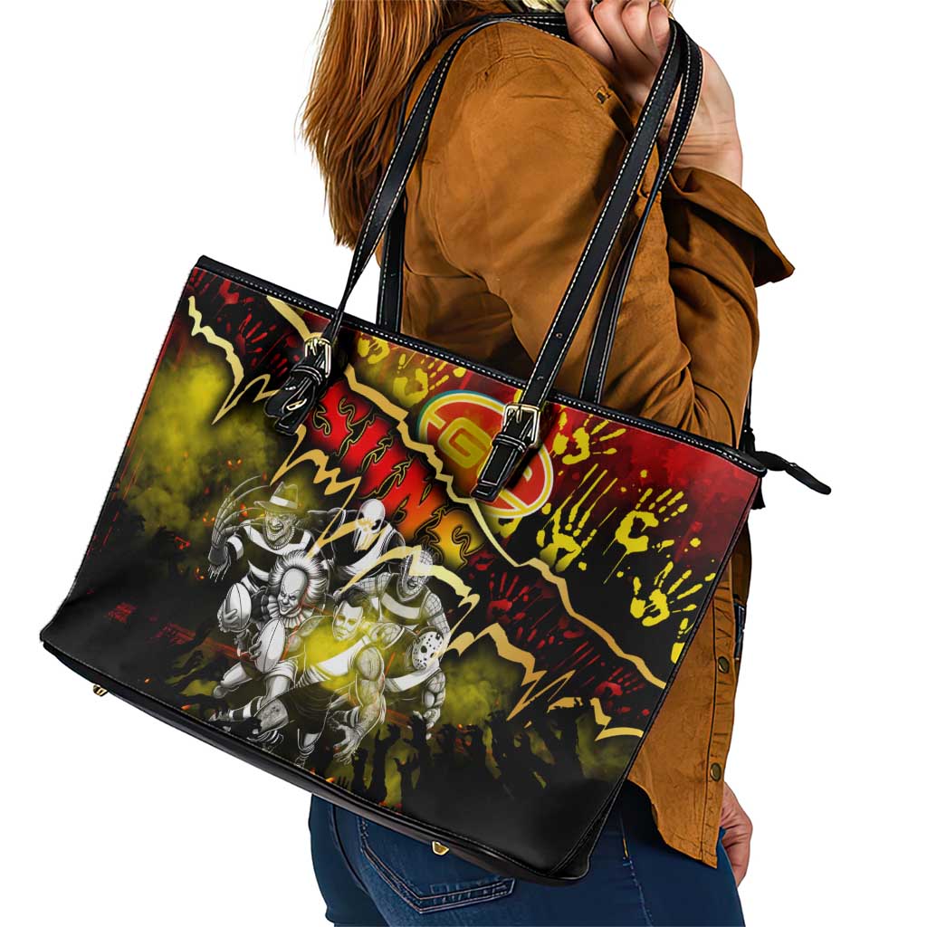 Step Into Horror Domain Suns Football Leather Tote Bag Halloween Horror Movie Characters - Aussie Hoodie