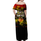 Step Into Horror Domain Suns Football Off Shoulder Maxi Dress Halloween Horror Movie Characters - Aussie Hoodie