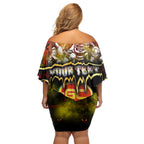 Step Into Horror Domain Suns Football Off Shoulder Short Dress Halloween Horror Movie Characters - Aussie Hoodie
