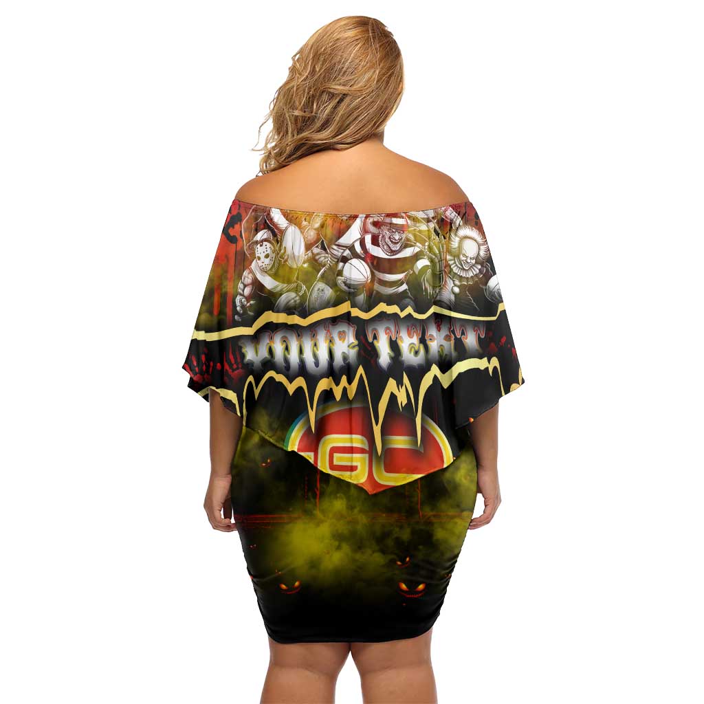 Step Into Horror Domain Suns Football Off Shoulder Short Dress Halloween Horror Movie Characters - Aussie Hoodie