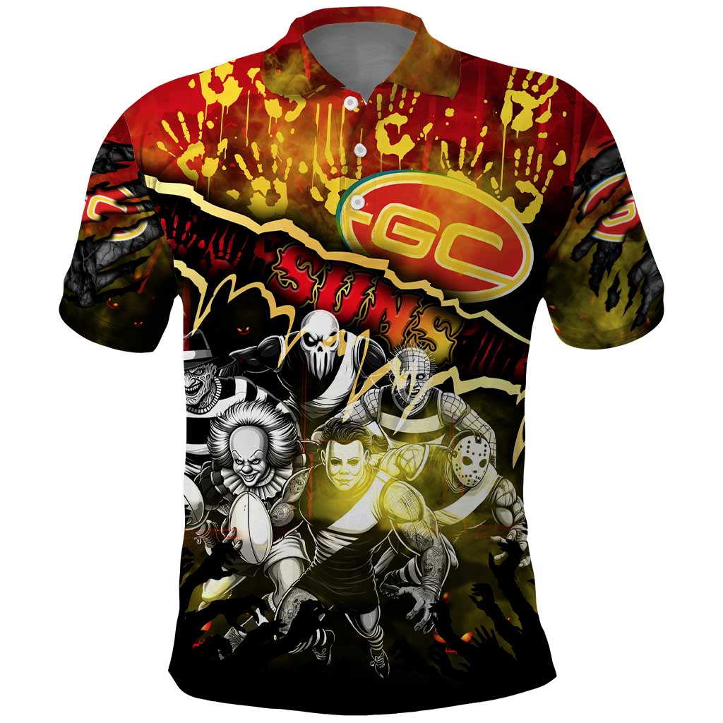 Step Into Horror Domain Suns Football Polo Shirt Halloween Horror Movie Characters - Aussie Hoodie