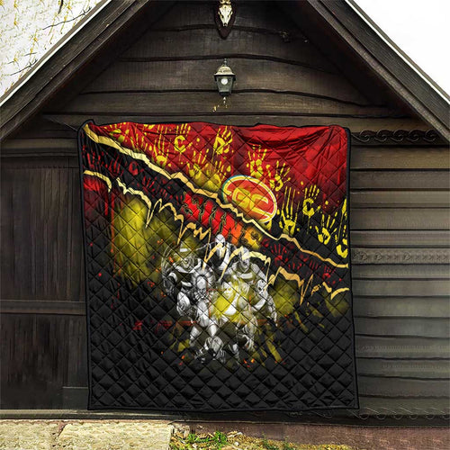 Step Into Horror Domain Suns Football Quilt Halloween Horror Movie Characters - Aussie Hoodie