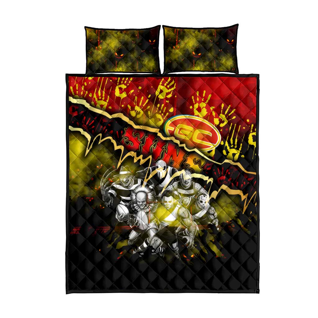 Step Into Horror Domain Suns Football Quilt Bed Set Halloween Horror Movie Characters - Aussie Hoodie