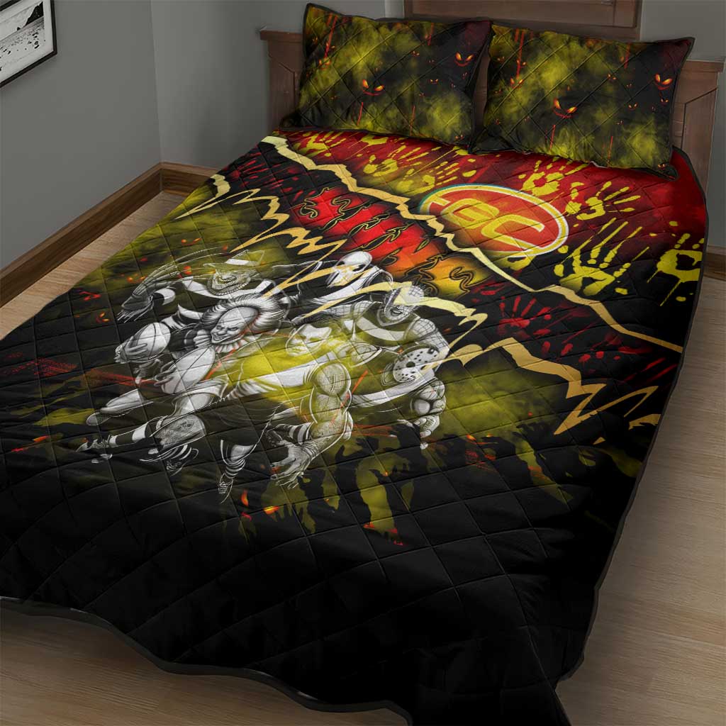 Step Into Horror Domain Suns Football Quilt Bed Set Halloween Horror Movie Characters - Aussie Hoodie