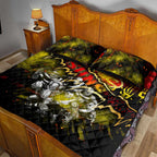 Step Into Horror Domain Suns Football Quilt Bed Set Halloween Horror Movie Characters - Aussie Hoodie