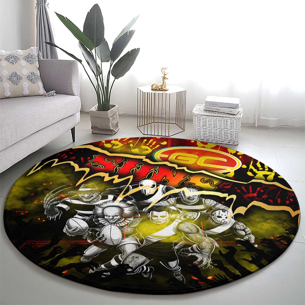 Step Into Horror Domain Suns Football Round Carpet Halloween Horror Movie Characters - Aussie Hoodie