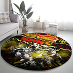 Step Into Horror Domain Suns Football Round Carpet Halloween Horror Movie Characters - Aussie Hoodie