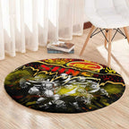 Step Into Horror Domain Suns Football Round Carpet Halloween Horror Movie Characters - Aussie Hoodie