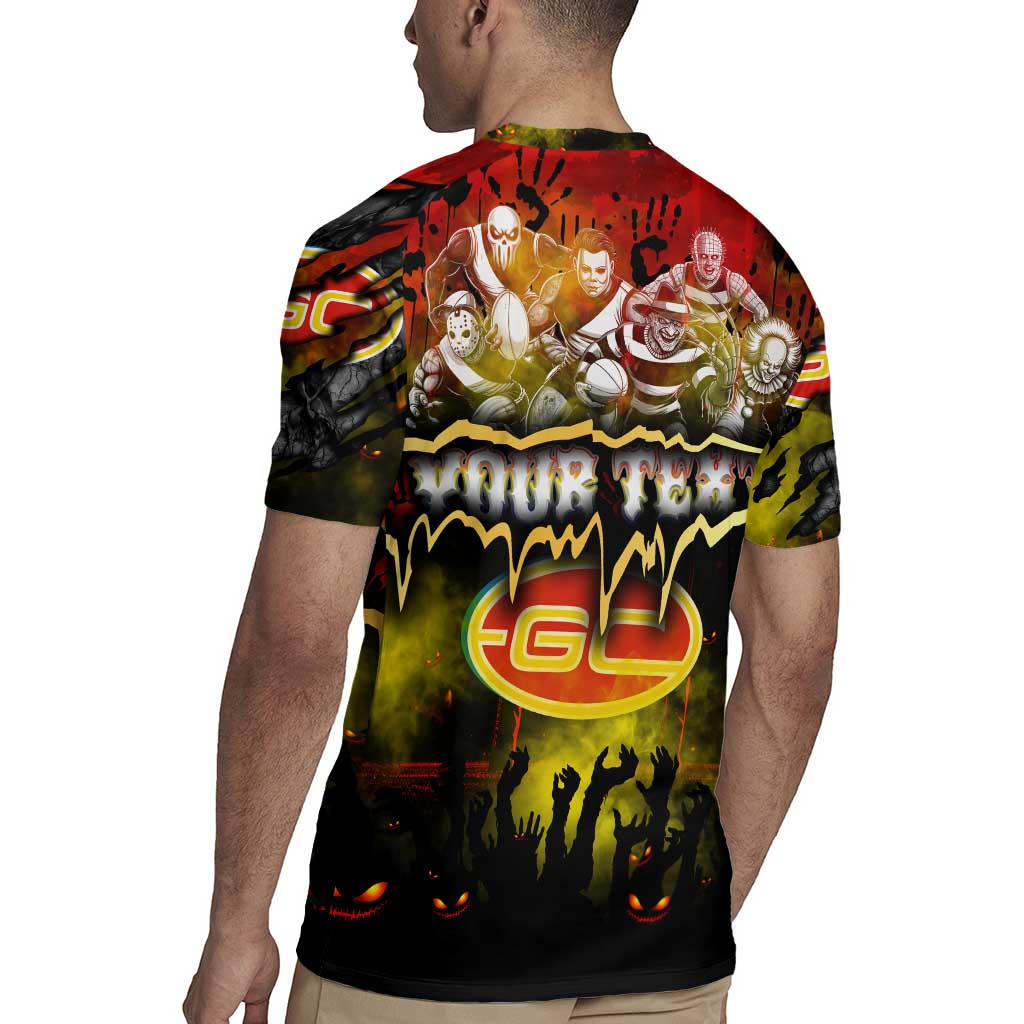 Step Into Horror Domain Suns Football Rugby Jersey Halloween Horror Movie Characters - Aussie Hoodie