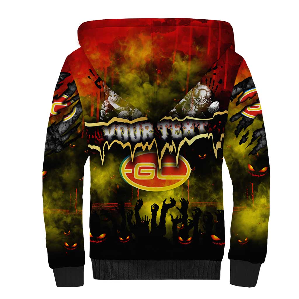 Step Into Horror Domain Suns Football Sherpa Hoodie Halloween Horror Movie Characters - Aussie Hoodie