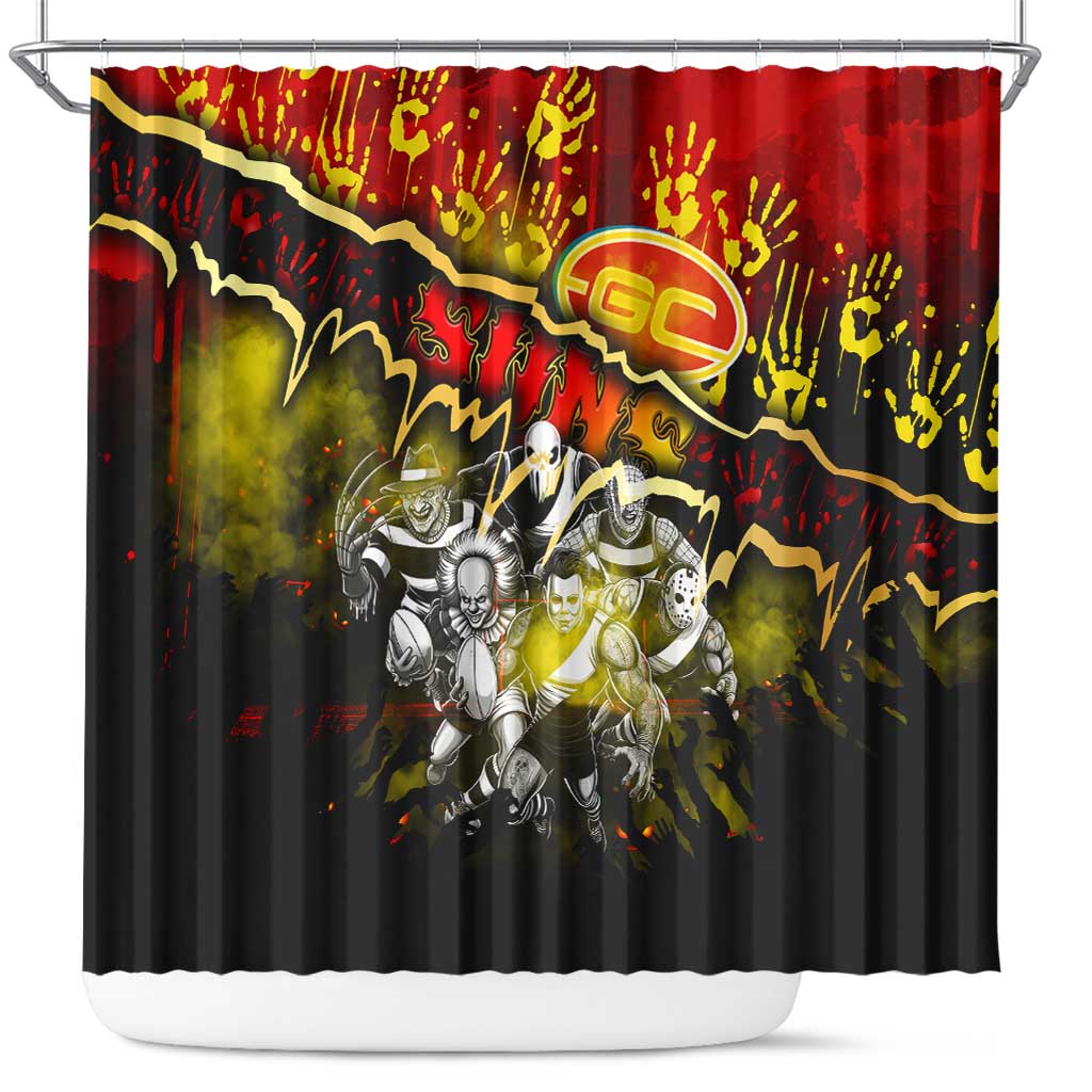 Step Into Horror Domain Suns Football Shower Curtain Halloween Horror Movie Characters - Aussie Hoodie