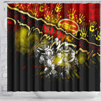 Step Into Horror Domain Suns Football Shower Curtain Halloween Horror Movie Characters - Aussie Hoodie