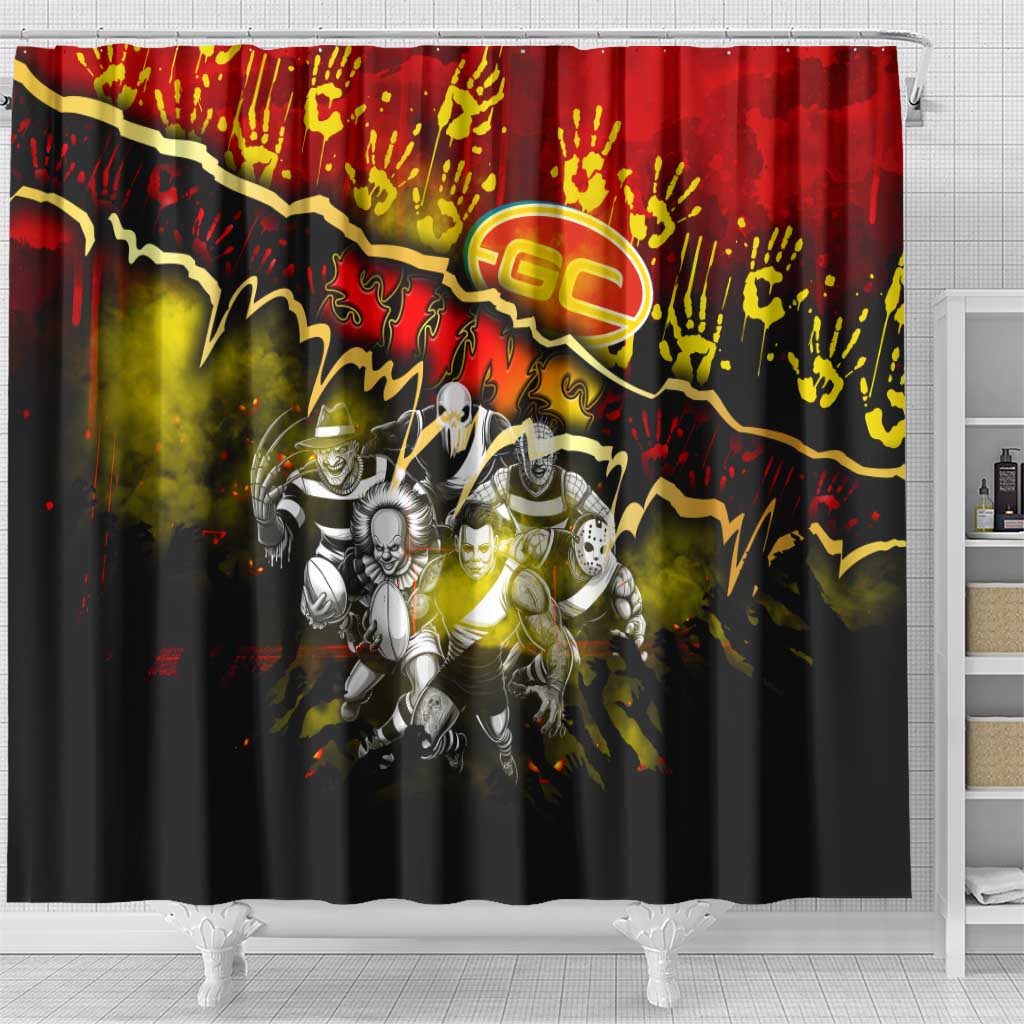 Step Into Horror Domain Suns Football Shower Curtain Halloween Horror Movie Characters - Aussie Hoodie