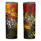 Step Into Horror Domain Suns Football Skinny Tumbler Halloween Horror Movie Characters - Aussie Hoodie