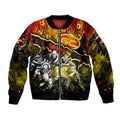 Step Into Horror Domain Suns Football Sleeve Zip Bomber Jacket Halloween Horror Movie Characters - Aussie Hoodie