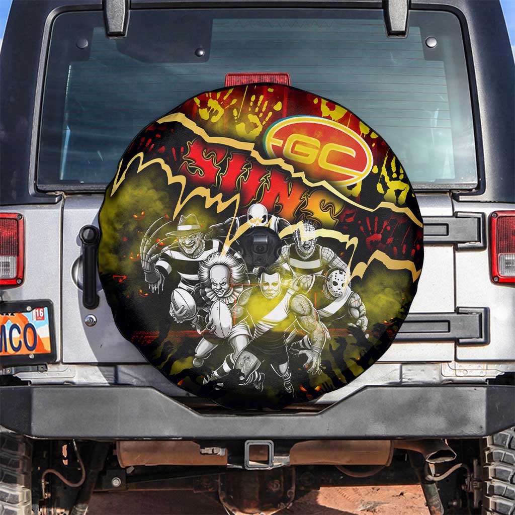 Step Into Horror Domain Suns Football Spare Tire Cover Halloween Horror Movie Characters - Aussie Hoodie
