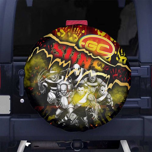 Step Into Horror Domain Suns Football Spare Tire Cover Halloween Horror Movie Characters - Aussie Hoodie