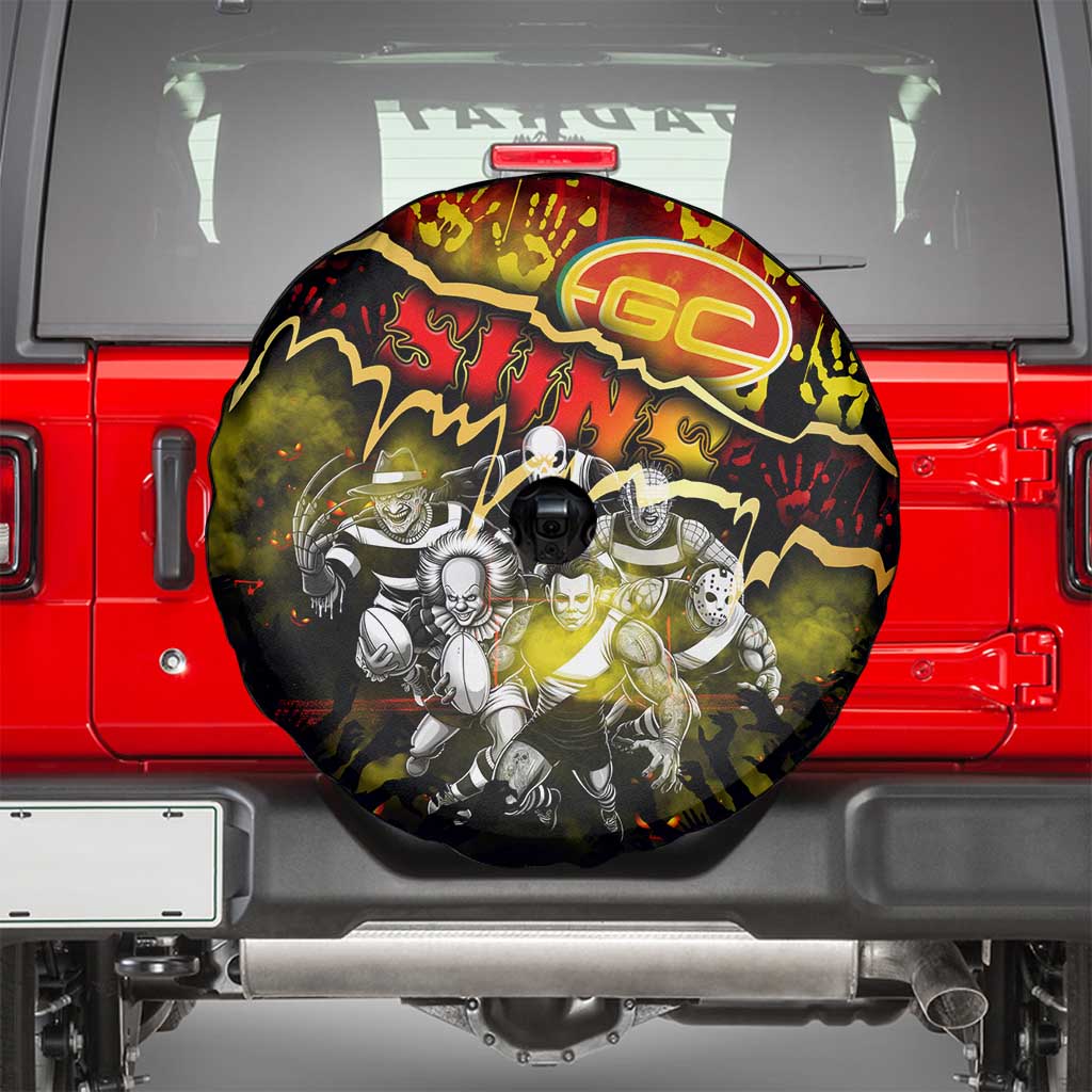 Step Into Horror Domain Suns Football Spare Tire Cover Halloween Horror Movie Characters - Aussie Hoodie