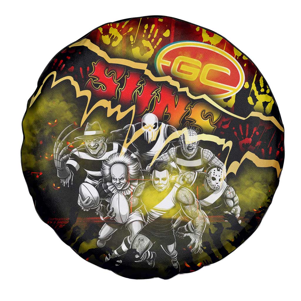 Step Into Horror Domain Suns Football Spare Tire Cover Halloween Horror Movie Characters - Aussie Hoodie