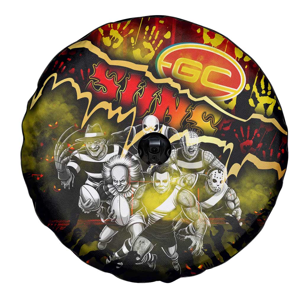 Step Into Horror Domain Suns Football Spare Tire Cover Halloween Horror Movie Characters - Aussie Hoodie