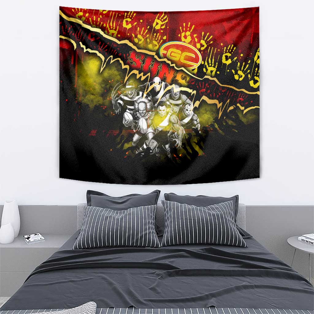 Step Into Horror Domain Suns Football Tapestry Halloween Horror Movie Characters - Aussie Hoodie