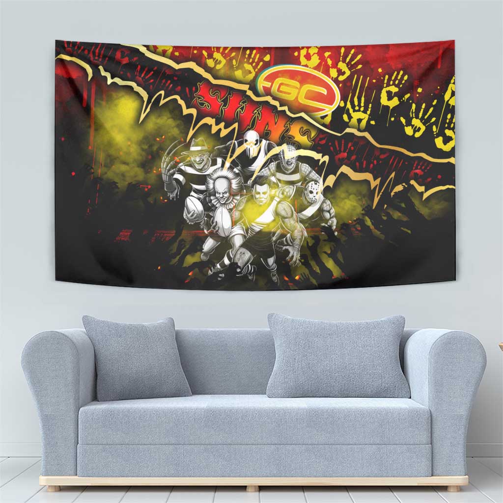 Step Into Horror Domain Suns Football Tapestry Halloween Horror Movie Characters - Aussie Hoodie
