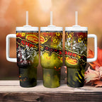 Step Into Horror Domain Suns Football Tumbler With Handle Halloween Horror Movie Characters - Aussie Hoodie