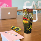 Step Into Horror Domain Suns Football Tumbler With Handle Halloween Horror Movie Characters - Aussie Hoodie