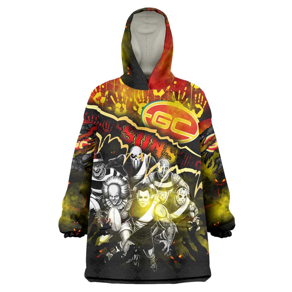 Step Into Horror Domain Suns Football Wearable Blanket Hoodie Halloween Horror Movie Characters - Aussie Hoodie