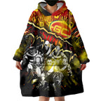 Step Into Horror Domain Suns Football Wearable Blanket Hoodie Halloween Horror Movie Characters - Aussie Hoodie