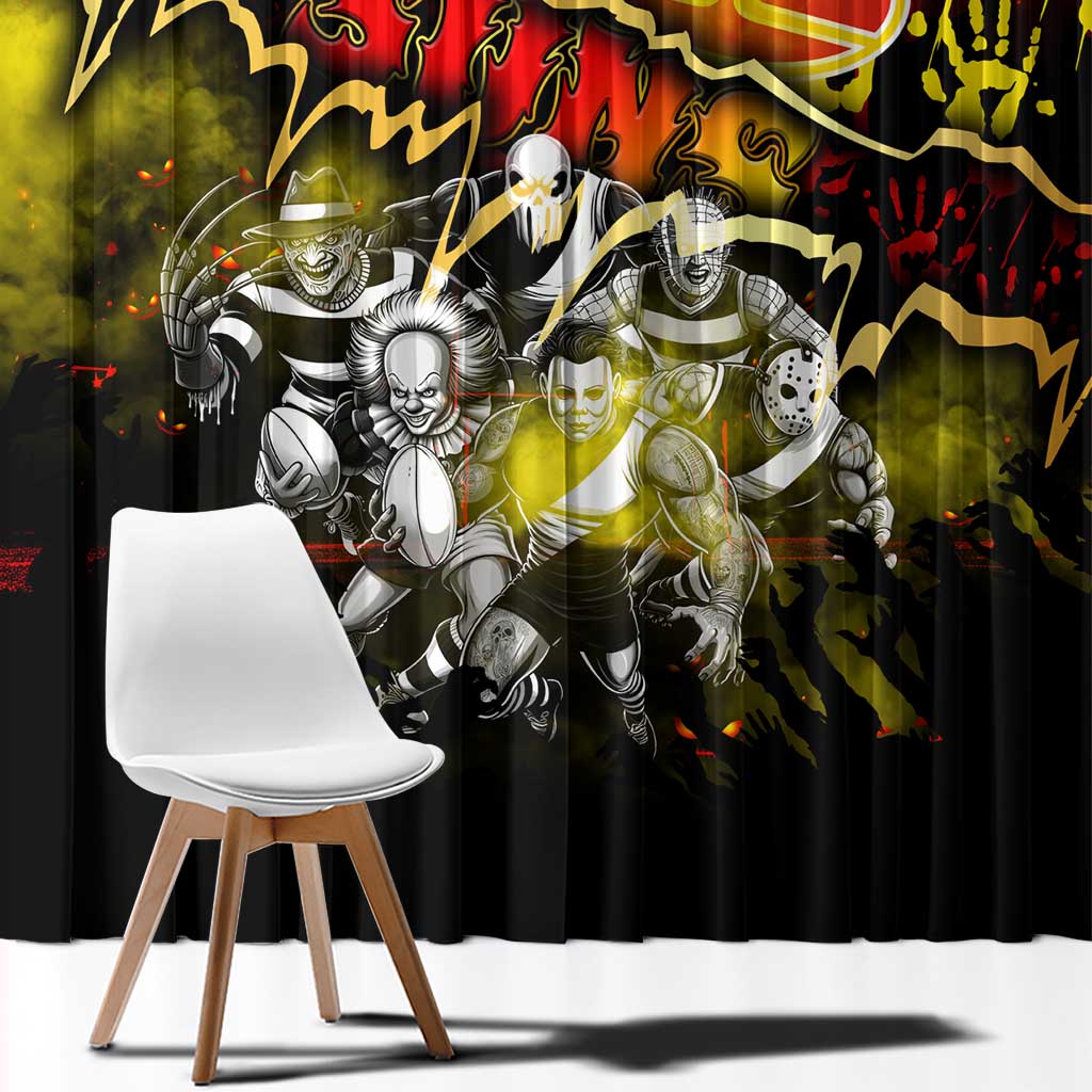 Step Into Horror Domain Suns Football Window Curtain Halloween Horror Movie Characters - Aussie Hoodie