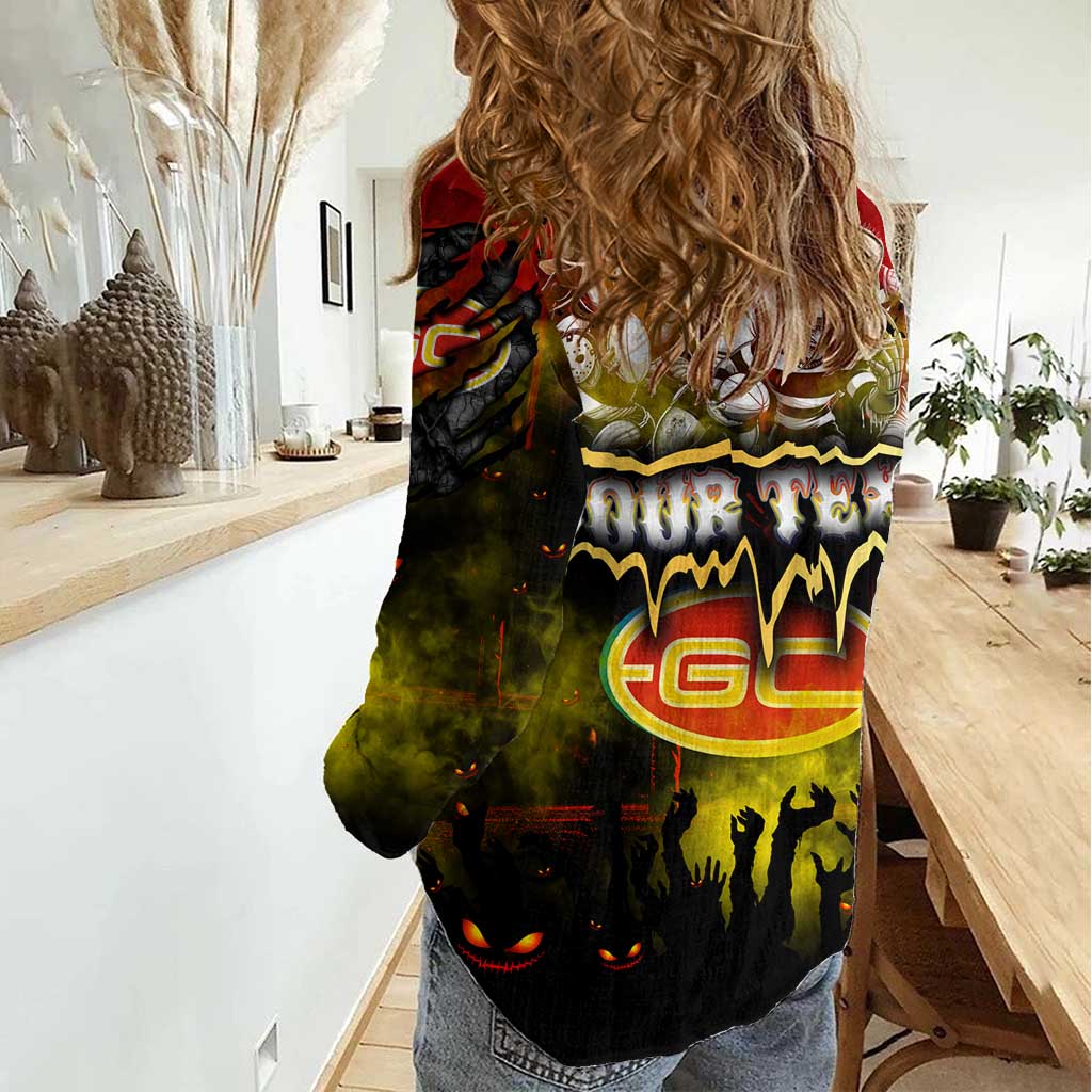 Step Into Horror Domain Suns Football Women Casual Shirt Halloween Horror Movie Characters - Aussie Hoodie