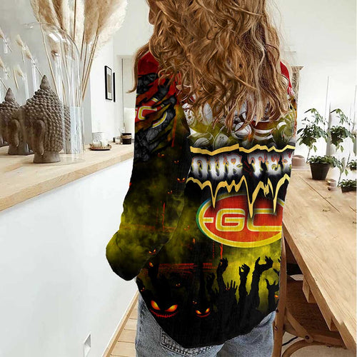 Step Into Horror Domain Suns Football Women Casual Shirt Halloween Horror Movie Characters - Aussie Hoodie