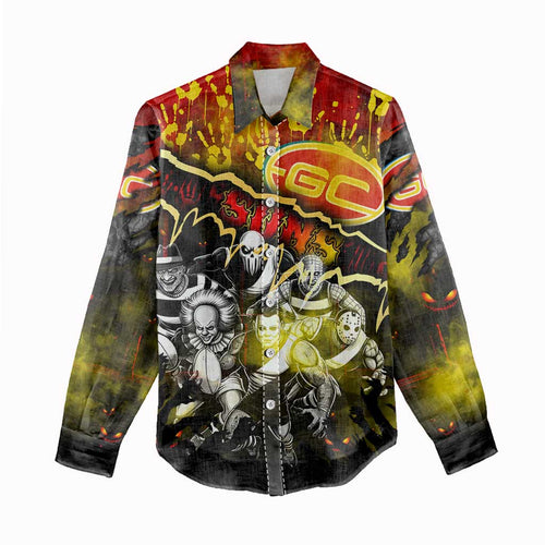 Step Into Horror Domain Suns Football Women Casual Shirt Halloween Horror Movie Characters - Aussie Hoodie