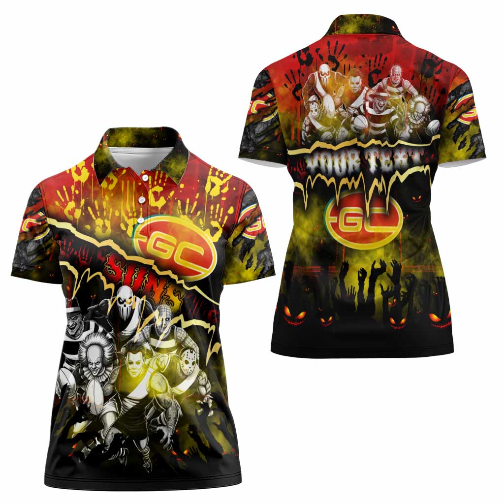 Step Into Horror Domain Suns Football Women Polo Shirt Halloween Horror Movie Characters - Aussie Hoodie