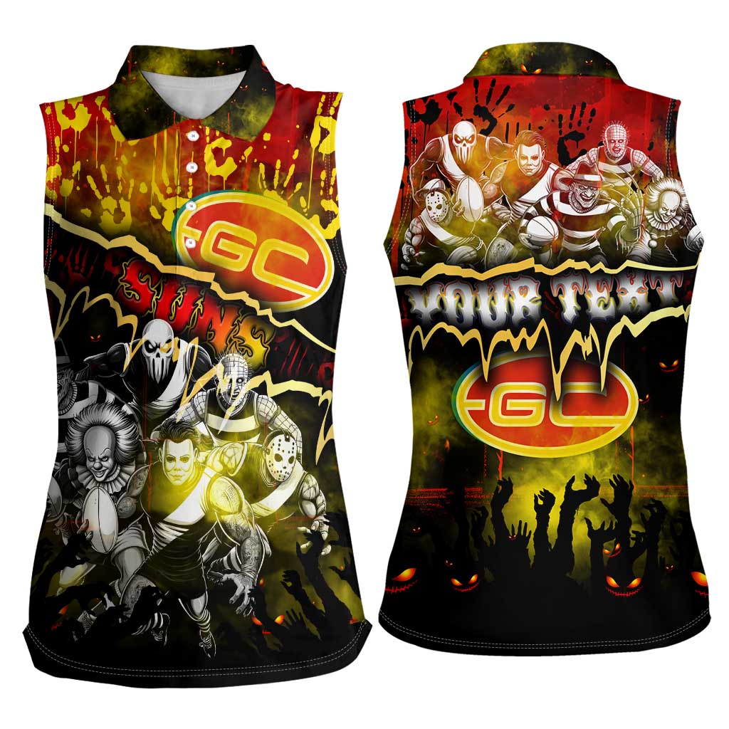 Step Into Horror Domain Suns Football Women Sleeveless Polo Shirt Halloween Horror Movie Characters - Aussie Hoodie